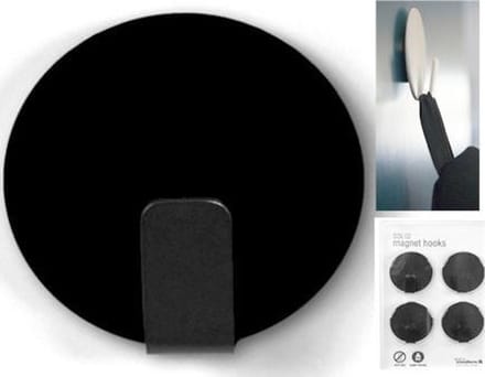 Magnetic Hook Solid - black - set of 4 pcs