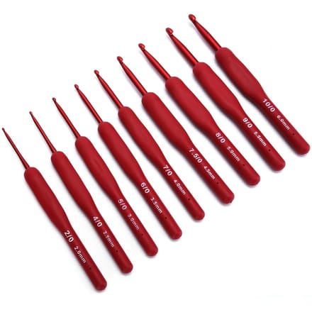 9 Stuks Ergonomische Haaknaald Trui Naaigaren Rode Handgreep Handwerkaccessoires Breigereedschap red
