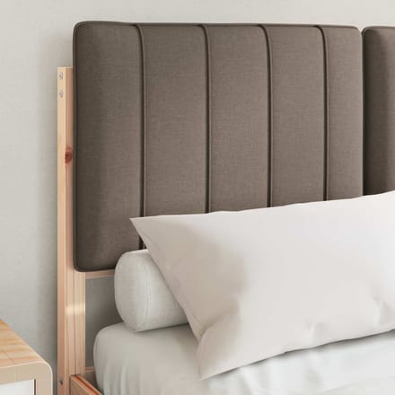 vidaXL - Bedframe - met - Gevoerde - Hoofdbord - Taupe - 120 - x - 190 - cm