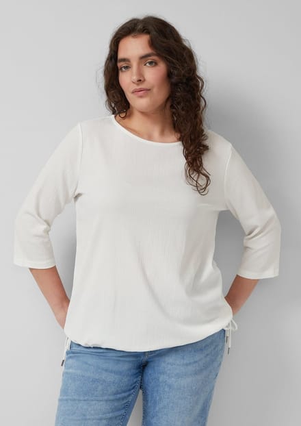 s.Oliver - female - Gestructureerde overhemdblouse met boothals