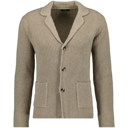 Ragman Vest Rib Knit Cardigan Blazer Camel / male