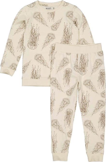 Quapi Unisex pyjama - Puck A - AOP Wit animal maat 92