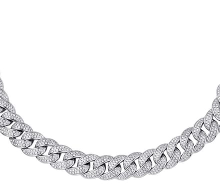 Juwelier Emo - Cuban Link Ketting Zilver Iced Out - Zirkonia stenen - Breedte 11.5 MM - Lengte 60 CM
