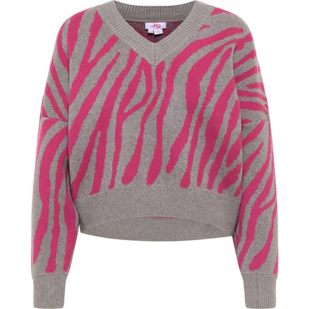 Mymo Gebreide trui Dames grijs/roze