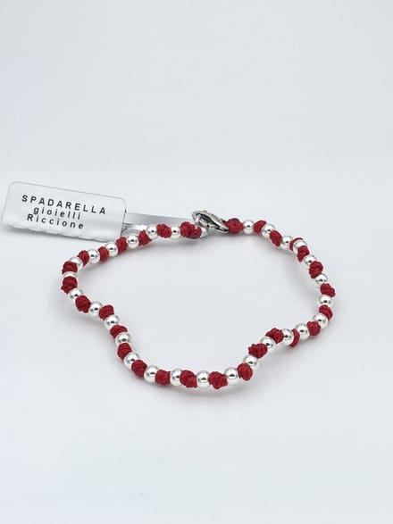 Spadarella Gioielli - SPBR02- Armband - 925 Zilver - 4mm - Red 504 - 17 Cm