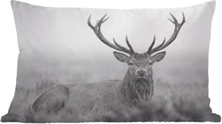 Sierkussens - Kussentjes Woonkamer - 60x40 cm - Hert - Mistig - Zwart - Wit