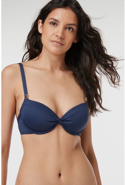 Next - Dames - Buikcorrigerende bikinitop met vulling en beugel - Blauw
