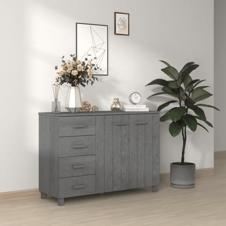 vidaXL - Dressoir - HAMAR - 113x40x80 - cm - massief - grenenhout - donkergrijs