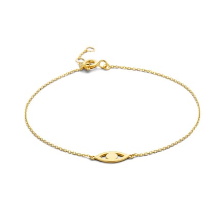 Armband Boze Oog 16 - 17 - 18 Cm 14K Geelgoud