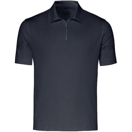 Desoto Luxury Polo Luxury Solid Color Zip Collar Donker Blauw / male