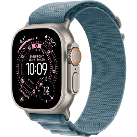 Apple Watch Ultra 3 Cellular 49mm Natural Titanium Case with Light Blue Alpine Loop - Large