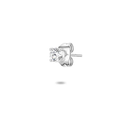 Twice As Nice Oorbel in zilver, een zirkonia van 3 mm