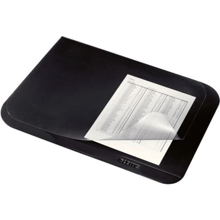 Leitz Plus desk pad - 40 x 53 cm - polyvinyl chloride (PVC) - black