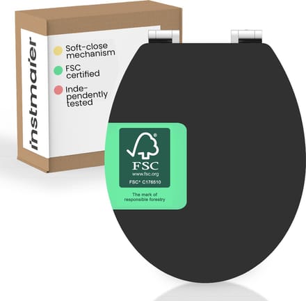instmaier Gaia - toiletzitting - MDF hout - met FSC-certificering - Zwart