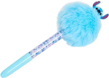 Disney pompom pen - Lilo & Stitch - blauw - zacht fluffy balpen - kids 3+