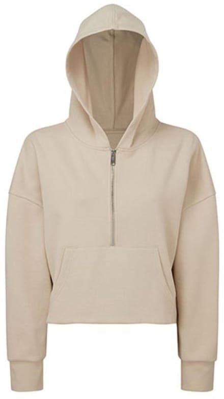 TriDri - Dames Hoodie met halve Rits - Nude maat XS