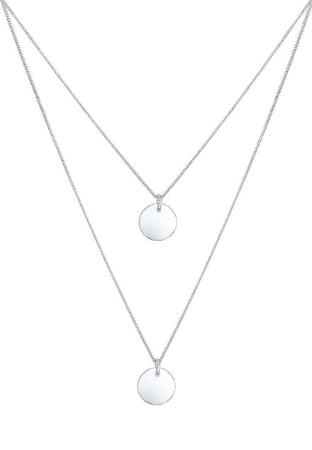 Elli Halsketting Layer Geo Cirkel 925 Sterling Zilver