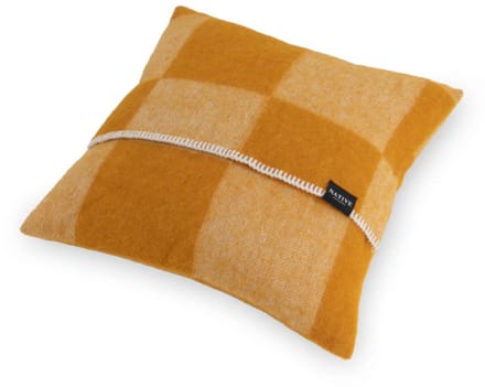 WOOOL Kussen - CHECKERBOARD (Okergeel) - 45x45cm - 100% Wol