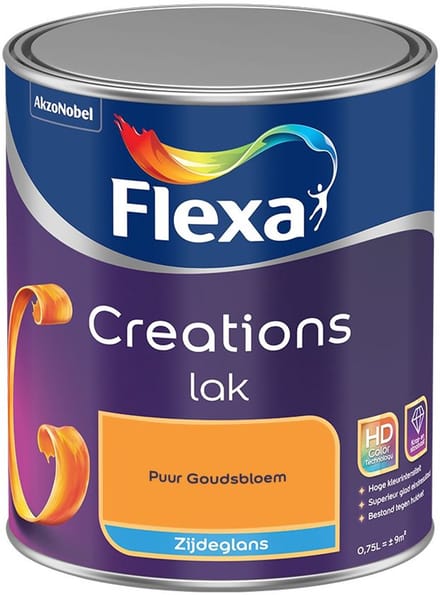 Flexa - Creations Lak Zijdeglans - Puur Goudsbloem - Mengverf - 750 Ml