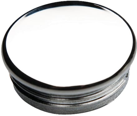 verchroomd rond insteekdop - 35mm - 10 stuks - vlak geribbelde eindkap - inslagdop - kunststofdop