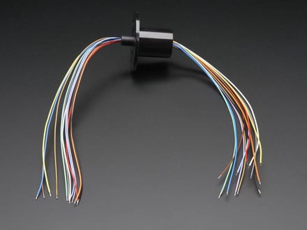 Slip Ring with Flange - 22mm diameter, 12 wires, max 240V @ 2A Adafruit 1196
