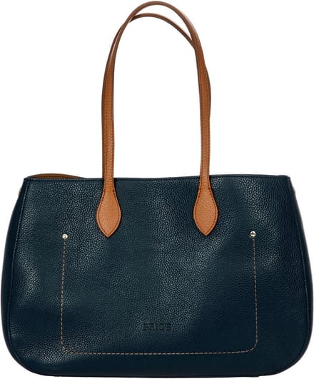 BRIC'S Leren Schoudertas Gondola Lavanda Bag Night Blue / Caramel Donkerblauw