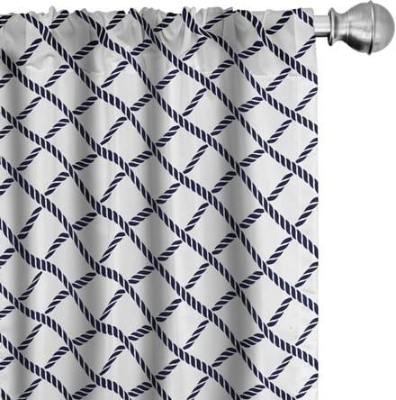ABAKUHAUS Gordijnen – Mikrofaser – 2x75x175 – Donkerblauw/Wit