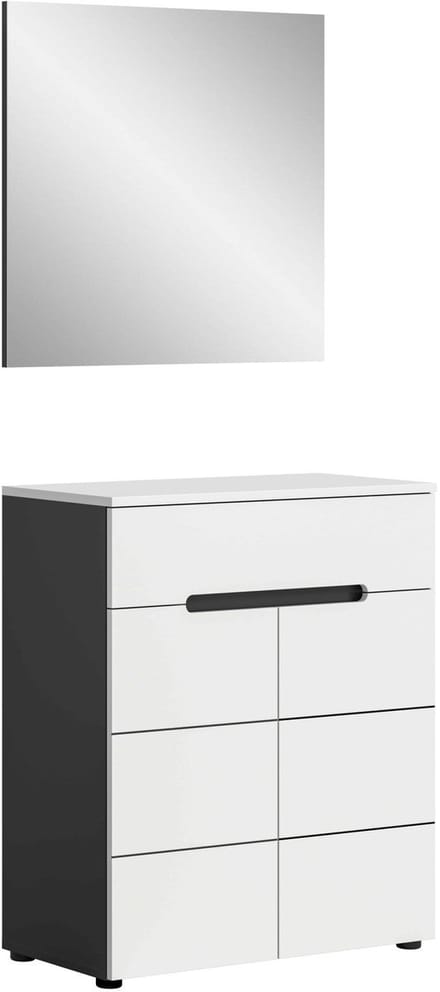 Canu kledingkastcombinatie wit NB Basaltgrijs NB - 37x80x190cm
