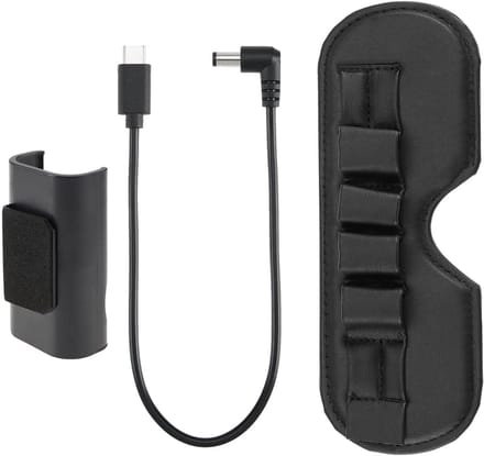 Set Batterijhouder Kabel - Goggle Accessoires - Drone Vliegen - Korte Oplaadkabel - 31 cm - Zwart