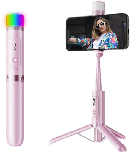 NAXSIR Magnetische Selfie Stick met Statief & Bluetooth Afstandsbediening - Handy & Draagbaar