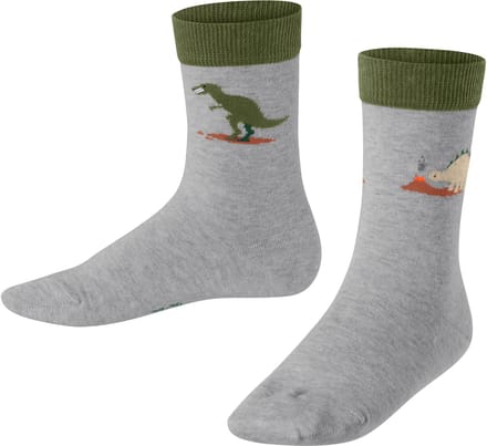 FALKE Dinosaurs gedessineerd katoen sokken kinderen grijs - maat 27-30