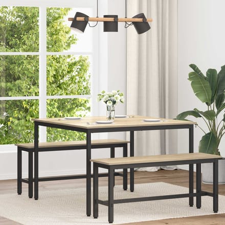 vidaXL - Eettafels - 110 - x - 110 - x - 75 - cm - Bewerkt - hout - Sonoma - Eiken