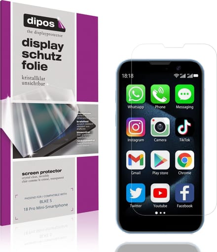 dipos – 4x Beschermfolie geschikt voor BLKE S 18 Pro Mini-Smartphone | Krasbestendige & heldere Screenprotector Ultra-Thin