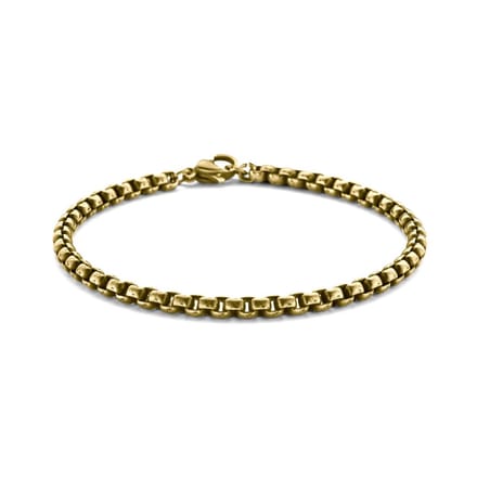 Frank 1967 7FB-0552 Stalen Armband - Heren - Schakel - 21 cm - 4 mm Dik - Vintage Look - Bruin