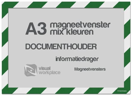 Magneetvenster A3 (mix kleuren) - Groen/Wit