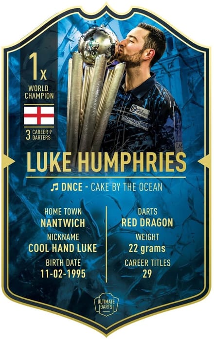 Ultimate Darts Card Luke Humphries World Champion 2024