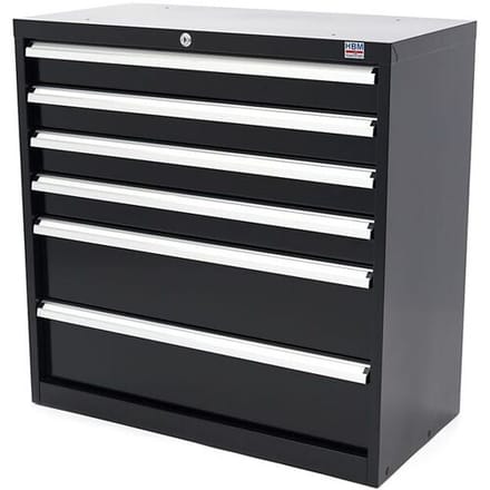 HBM 6 Laden Profi Gereedschapskast 90 x 45 x 90 cm zwart