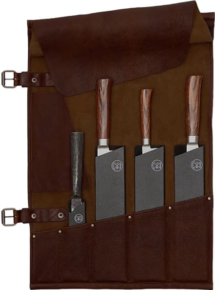 Witloft Classic leren Messentas met 5 vakken - Messentas - Handgemaakt - 100% Rundleer - Donkerbruin