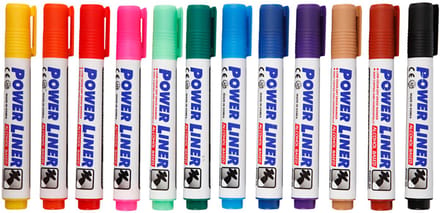 Whiteboard stiften, lijndikte 4 mm, diverse kleuren, 12 stuk/ 1 doos