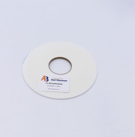 Glasband 6 x 2mm wit - rol 25m