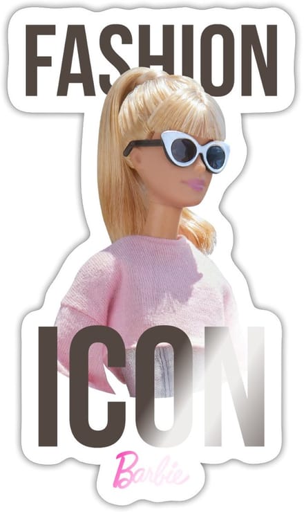 Barbie Fashion Icon Sticker maat S (10 x 10 cm)