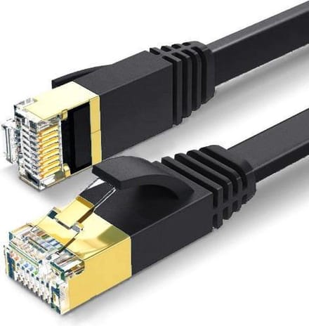 ValeDelucs Premium Gold Plated Internetkabel 30 meter - CAT7 STP Ethernet Platte kabel RJ45 - Patchkabel LAN Cable Netwerkkabel - Zwart