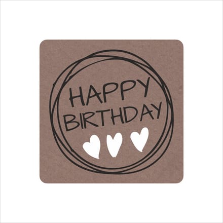 Sluitstickers - Sluitzegels - Happy Birthday - Rol Van 250 Stuks - Etiketten - Kraft