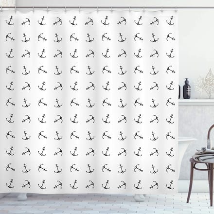 ABAKUHAUS Douchegordijn – sc_61843_175x240_de – zwart-wit, polyester
