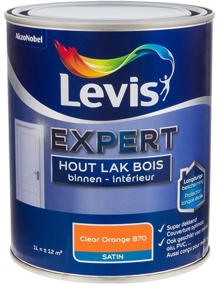 Levis - Expert Hout Lak Binnen Satin Mix - Clear Orange B70 - Mengverf - 1 L