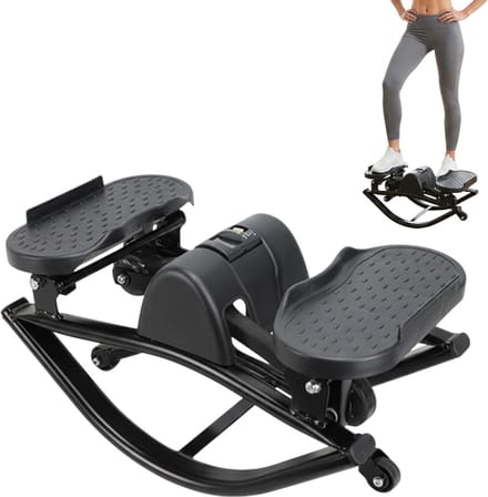 Mini Stepper - Beentrainer - Thuis Sporten - Gewrichtsvriendelijk - 49 x 27 cm - Zwart