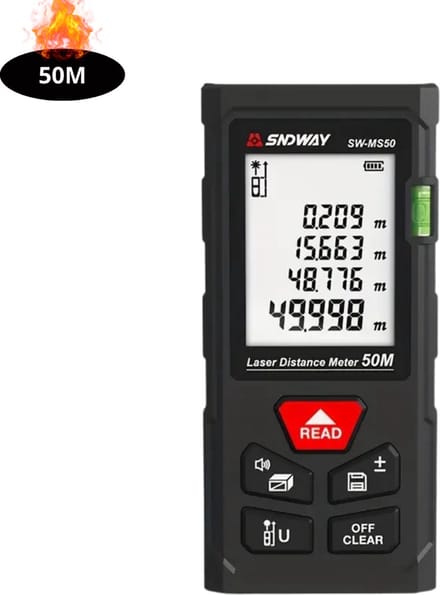 Nivard Laserafstandsmeter - Laser - Afstandsmeter - Afstandmeter - Rangefinder - Digitale Meetlint - Precisiegereedschap - 50 Meter