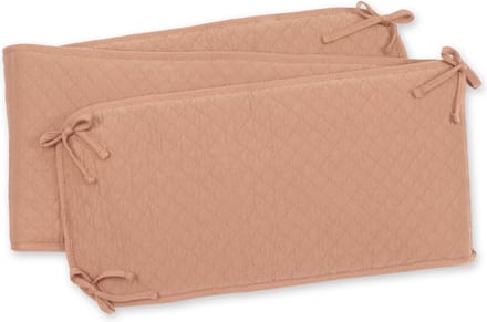 BEMINI Bed en Park omrander - 30x180cm - Gewatteerde jersey - Beige