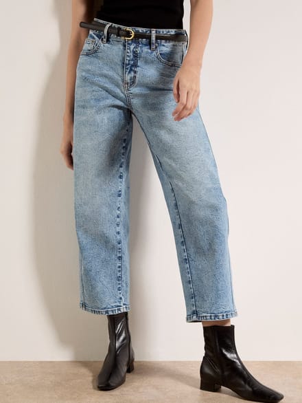 Mei lichtgewassen barrel-jeans