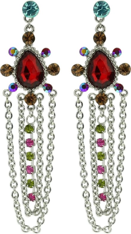 Behave - Oorhangers met ketting en kleursteen - party statement